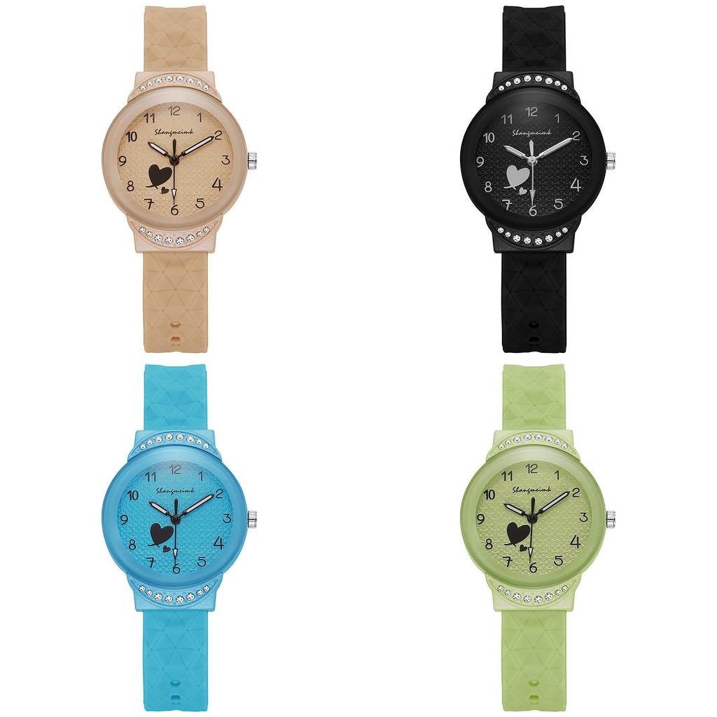 Студенческие часы для девочек, кварцевые, на силиконовом ремешке, с декоративным циферблатом, для подростков средней школы