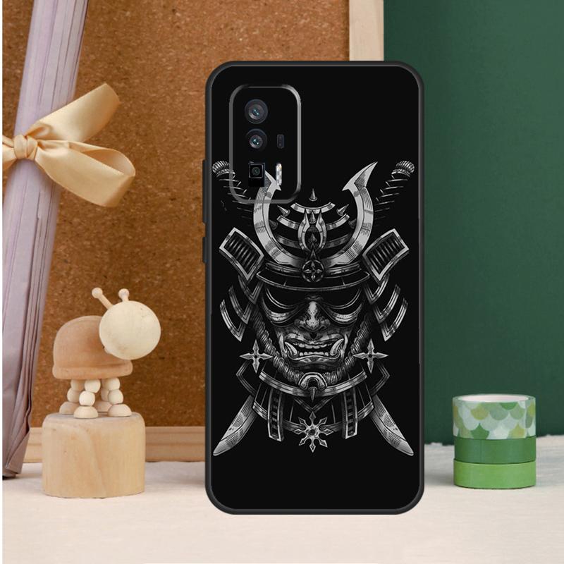Японская маска Они самурая для POCO X6 Pro M6 X3 X5 F3 F5 M5s Чехол для Xiaomi 13T 12T 11T 14 Pro 12 13 Lite Чехол