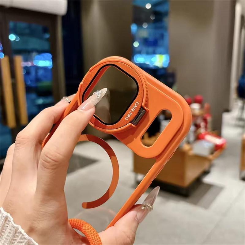 Защитный чехол для линз для iPhone 17 16 15 14 13 12 11 Pro Max Plus Air Для держателя Magsafe Прозрачный Магнитный Матовый Чехол с ремешком