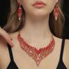 Модный набор ювелирных украшений с инкрустацией стразами, цепочка на ключицу, ожерелье, набор серег, для вечеринки