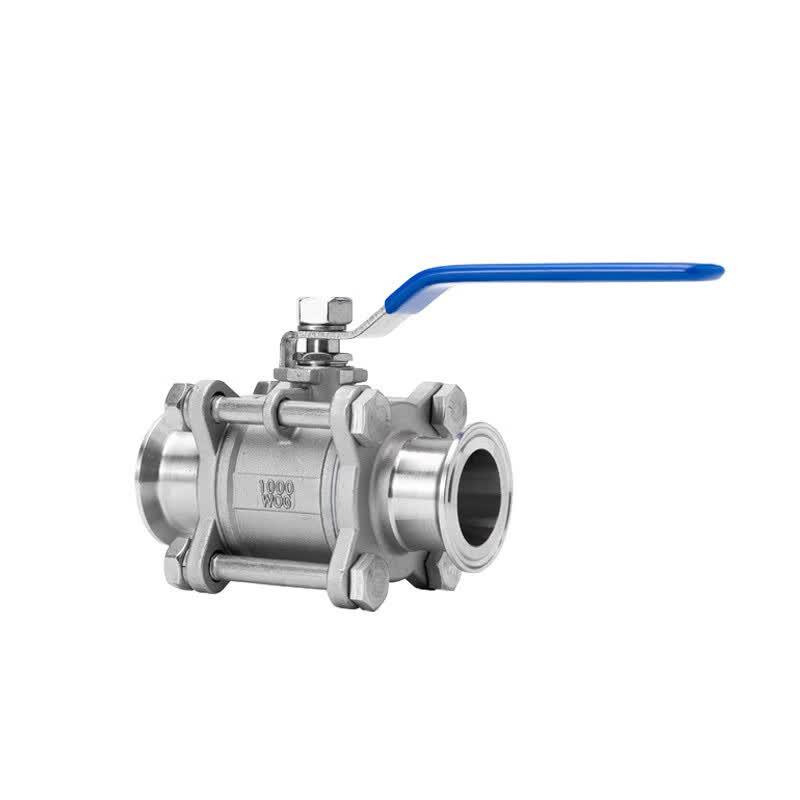 304 Stainless Steel 3-Piece Quick-Clamp Ball Valve