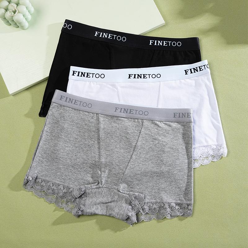 4Pcs Women's Lace Panties Cotton Boxer Briefs Seamless Sports Boxers Underwear Female Briefs Lingerie Intimate Underpant