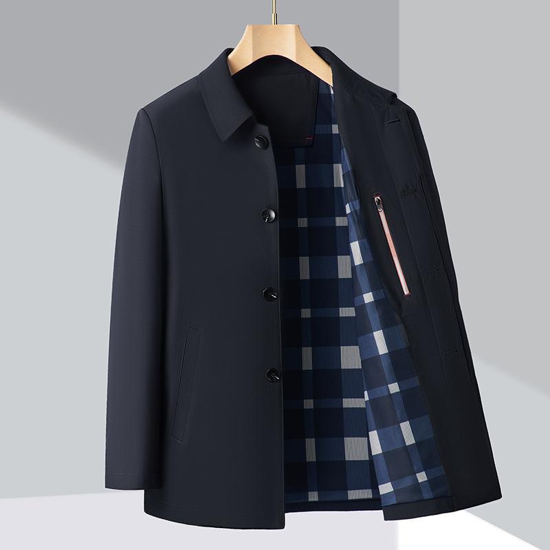 Шерстяная куртка мужская на весну и осень среднего и пожилого возраста шерстяная куртка делового повседневного размера для папы мужская куртка на пуговицах