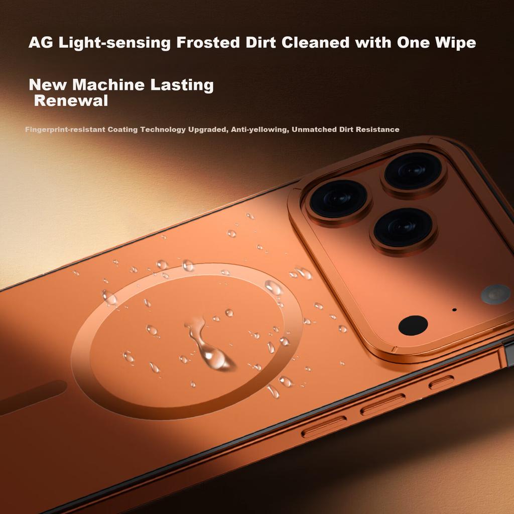 Alloy Frame Color Case for 17 Pro Max, MagSafe Magnetic Attraction iPhone Ultra-thin Metal Anti-drop Frosted Magnetic Attraction - Titanium