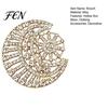 Rhinestone Lapel Pin Hollow Sun Moon Brooch, Metal for Elegant Dress Jewelry Men Women, Accessories Clothing Scarf Hat Decoration Brooch