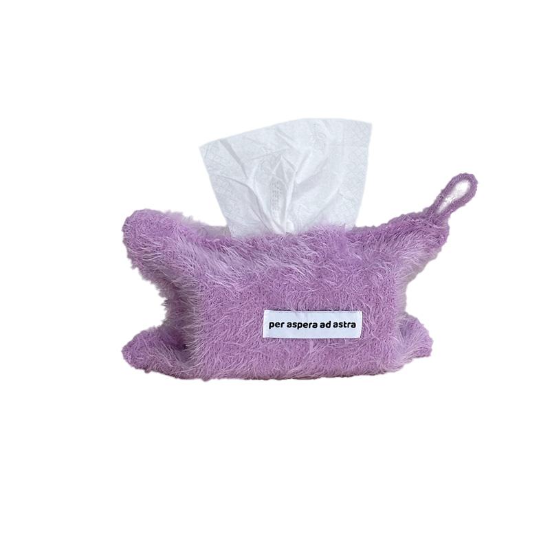 1 шт. Коробки для салфеток Хранение Плюшевая нить Скандинавский стиль Высокое качество Однотонный держатель Туалетная бумага Тканевый пакет