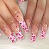 Removable Red Diamond Pink Leopard Ballet Nail Stickers