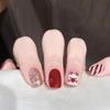 24 Pieces White Pomegranate Red Cute Elk Manicure Christmas Atmosphere Wear Nail Autumn, Winter and New Year Fake Nails