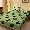1 Cartoon Cute Animal Cat Printed Matte Fitted Sheet, Bedroom Printed Bed Cover, Bedding (Excluding Pillowcases)