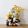 1set Gold Black 2024 Graduation Background Balloons Latex Balls Graduation Party Decorations Congratulation Ceremony Supply