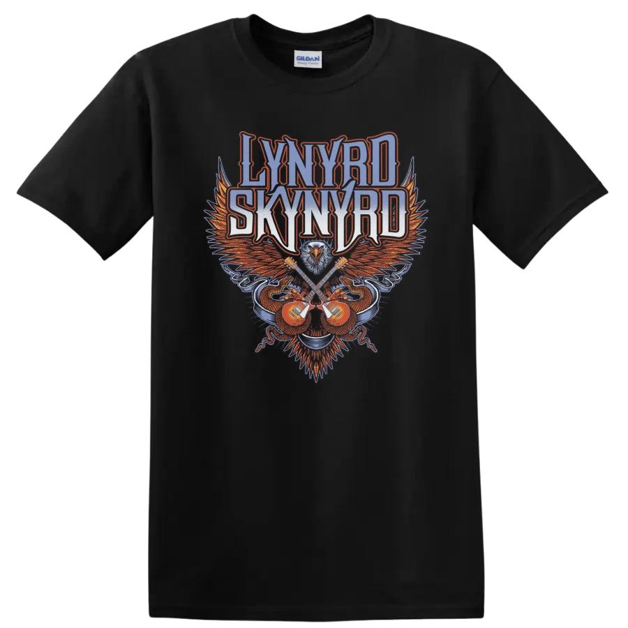 Lynyrd Skynyrd Eagle Design Guitar Artwork T Shirt Vintage Rock Music Tee