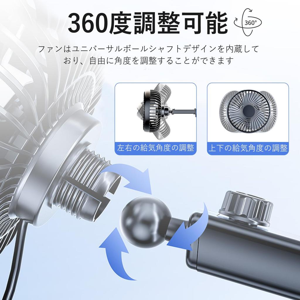 Lwuckbarrt Car Fan, New in Summer, Car Fan, 3 Levels of Airflow, USB Port,