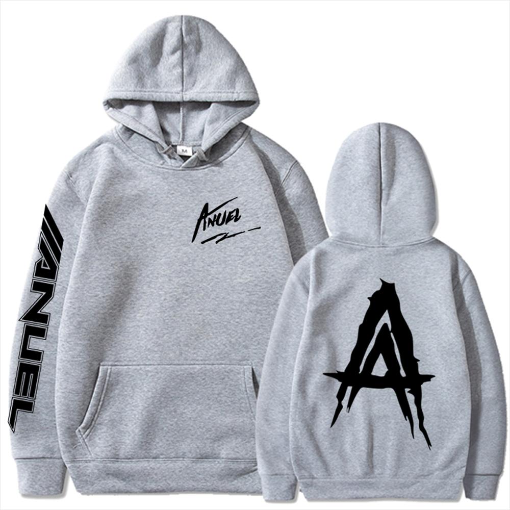 Унисекс Худи в стиле Хип-Хоп Anuel AA Real Hasta La Muerte Свитшот с принтом Streetwear Худи с капюшоном для рэпера Свободный Пуловер Повседневный