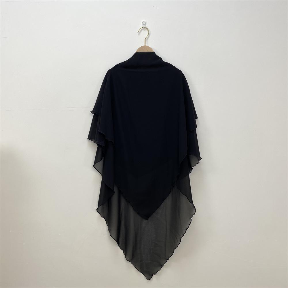 Однотонный двухслойный шифоновый платок на голову — стиль Ближнего Востока, Дубая, Турции. (Большой, 2305)