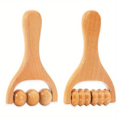 Массажный набор Wood Therapy - роликовый массажер для спины и инструмент для снятия целлюлита/мышц и живота, 2 шт. Деревянный массажный ролик