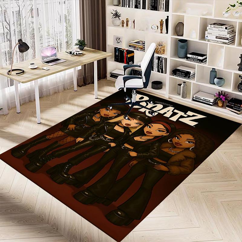 1 шт. Коврик Bratz Fashion, противоскользящий, полиэстеровый, для пола, для офиса, спальни