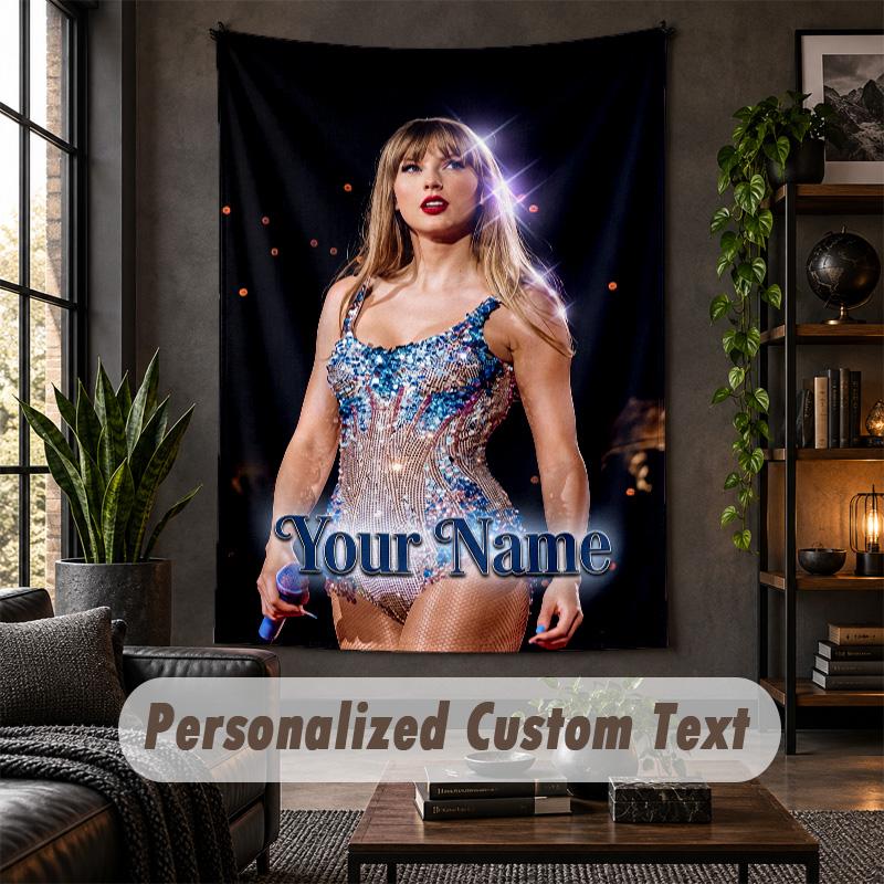 Personalized Wall Tapestry,Taylor Swift Custom Text, Soft Fabric Wall Art For Indoor Decoration