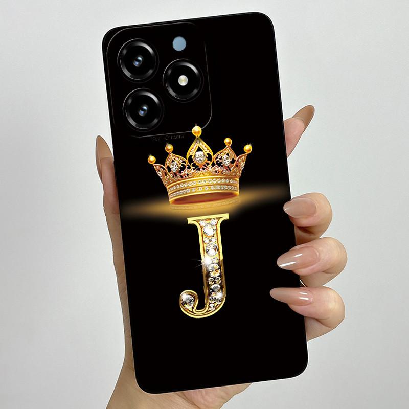 Чехол для телефона с буквами-коронами для OPPO Realme C61 4G 6.74" RMX3939 C 61 C63 Narzo N63 Квадратный корпус Жидкий силикон Мягкий бампер