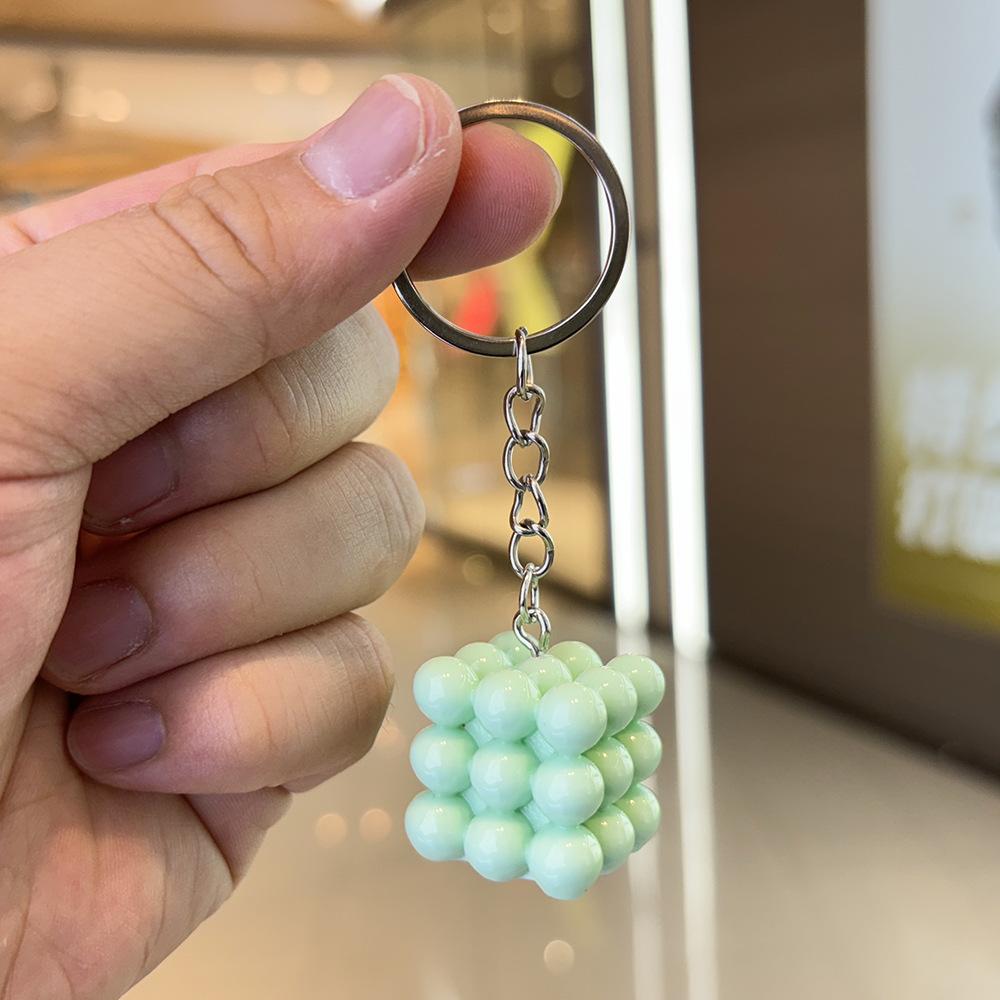 Simulation Square Candle Pendant Keychain Y2k Cartoon Bag Accessories For Women Couple Family Keychain Pendant