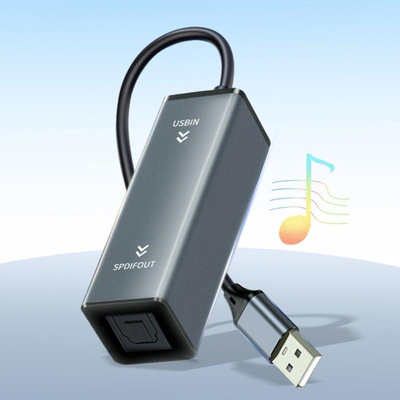 Portable 24Bit 96kHz USB Adapter for TV PC Laptop USB A To SPDIF Audios Converter Quick Installation
