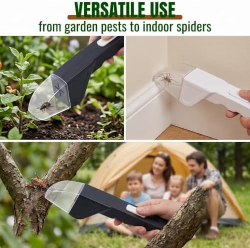Insect Viewer 2 Pack Black & Grey Live Bug Catcher Long Handle Spider Catcher Toy for Kids 27cm