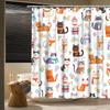 Смешная кошка занавеска для душа абстрактный котенок красочный милый цветочный бабочка милые питомцы мультяшное животное полевой цветок современный минимализм