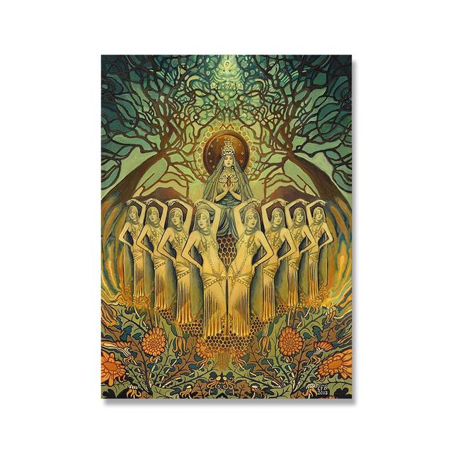 Греческий миф, богиня, ведьма, языческий настенный художественный постер, психоделический богемный цыганский холст, картина с принтом, домашний декор для спальни