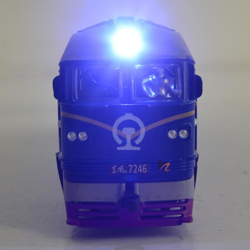 Модель локомотива из сплава с акустооптическим рикошетом, классическая зеленая кожаная модель поезда, детская игрушечная машинка в подарок