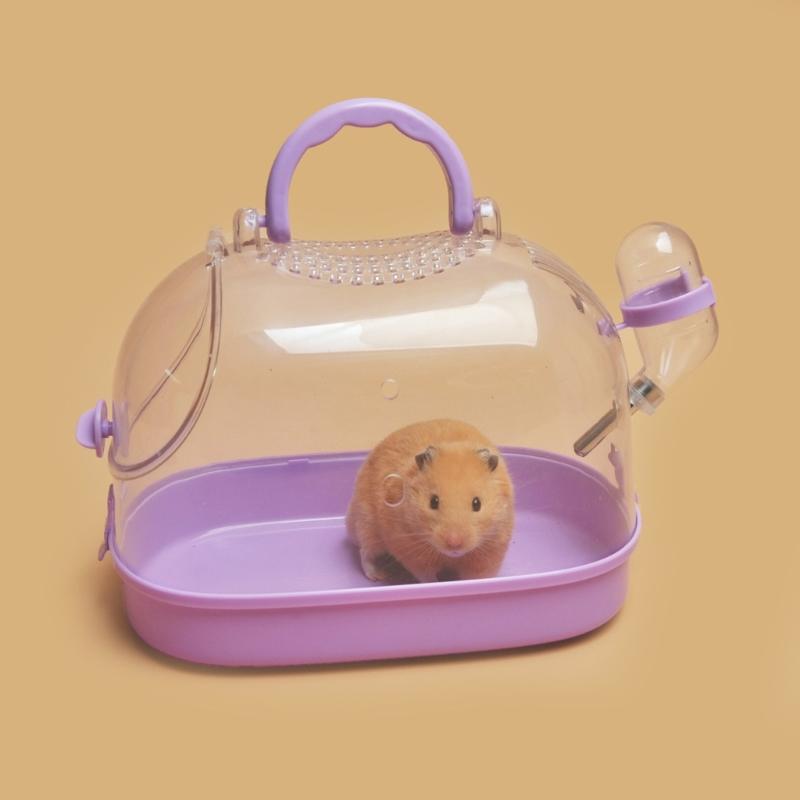 Pet Carriers Box for Hamster Carry Cage Small Animals Travel Box with Water Bottle GuineaPigs Pet Transport Carry Case
