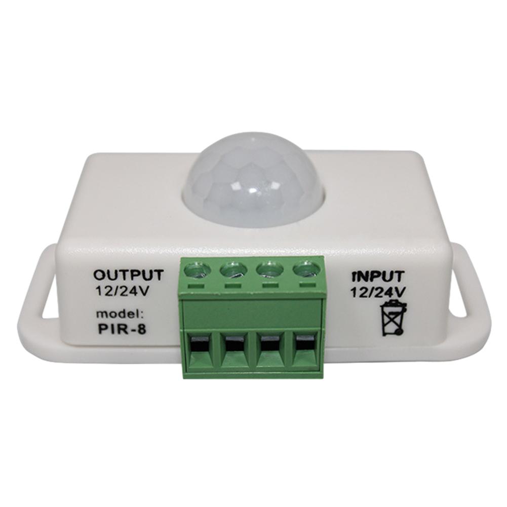 DC 12V 24V 8A Automatic Adjust PIR Motion Sensor Switch IR Infrared Detector Light Switch Module for LED Strip Light Lamp