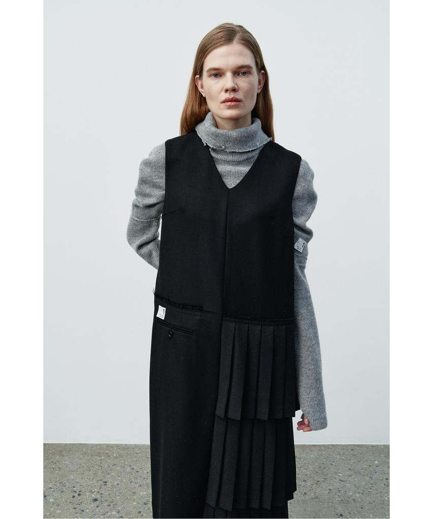 Recorde Pleats Layered Sleeveless Dress Rqdaa25540Bkx