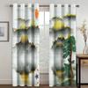 Japanese Style Chinese Painting Landscape Cloud High Shading Curtain for Bedroom Living Room Hotel Window 2 Pcs Blackout Drape