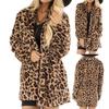 Womens  Villi  Winter Long Sleeve Leopard Print Fashion Pocket Coat