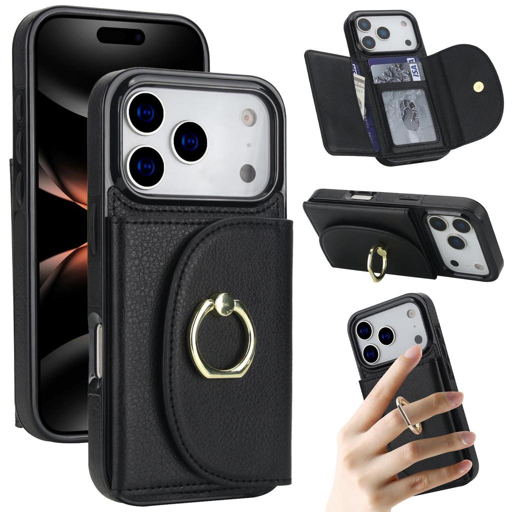 Многофункциональный чехол-кольцо с держателем для карт для iPhone 17 Pro Max - Защитный чехол, совместимый с Apple 16E.