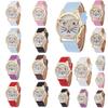 Очаровательные женские кварцевые часы с кошачьей мордочкой и кожаным ремешком, мультяшный дизайн