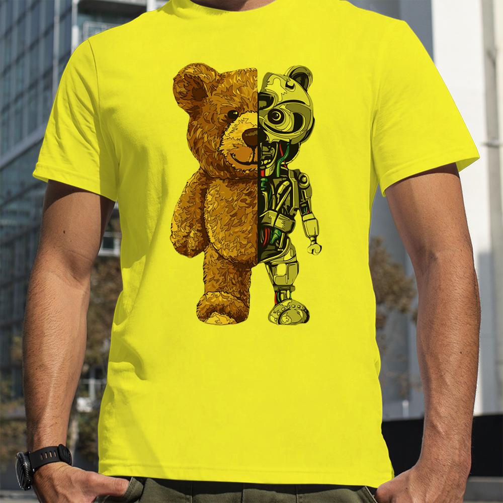 Cool Teddy Bear Robot Tshirt Robotic Bear Men Short Sleeve Fashion Casual Clothing Summer Tees Oversized Street T-Shirts