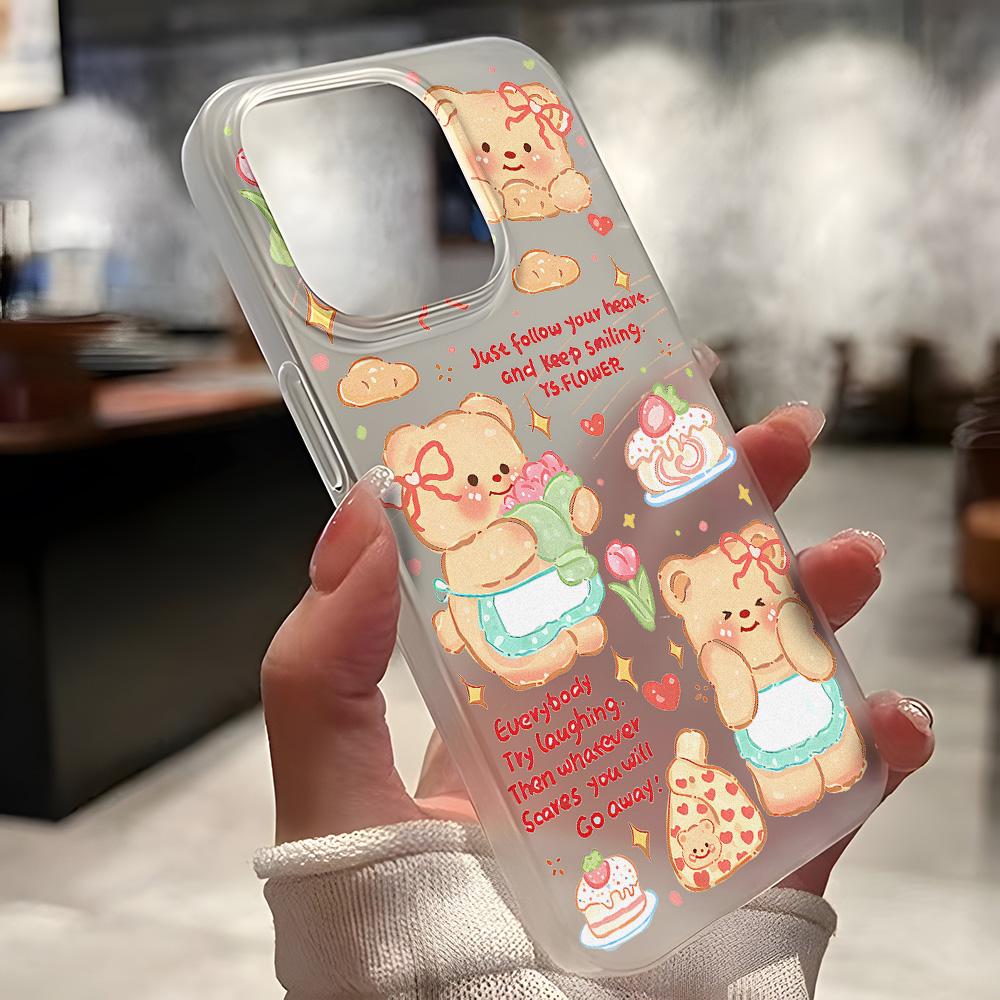 Чехлы для мобильных телефонов iPhone 11 13 15 Pro Max 12 14 Pro Max Чехол для iPhone 16 15 Plus 13 Pro 12 Матовая текстура с рисунком в виде мультяшных цветов