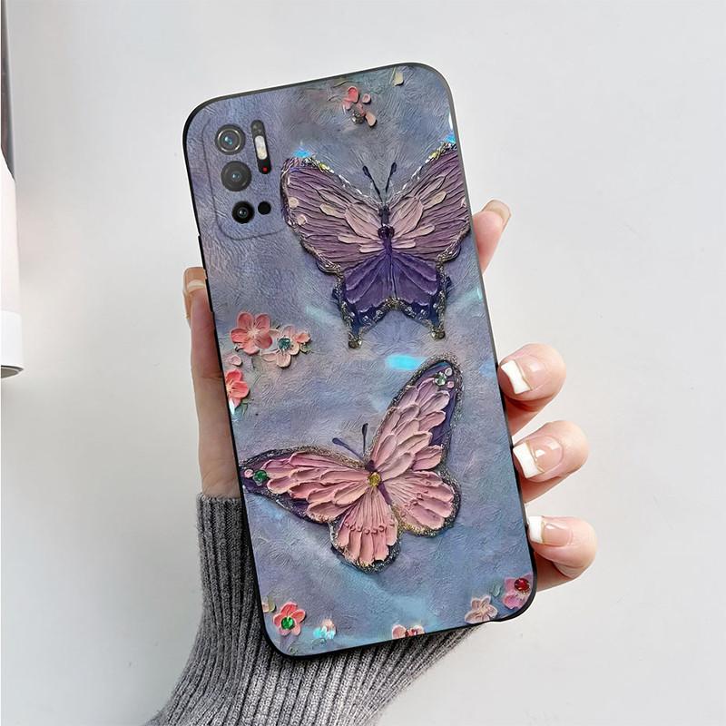 For Xiaomi Poco M3 Pro 5G Case Fashion Butterfly Soft Silicone Phone Cover For Xiaomi Poco M3 Pro PocoM3 M 3 M3Pro Bumper Funda