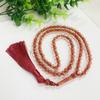 Solid Color 99-Bead Tassel Rosary Bracelet, 8mm Dyed Core Beads for Muslim Prayer