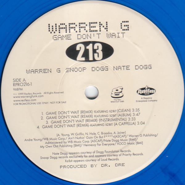 12-дюймовая пластинка WARREN G Game Dont Wait Remix RPRO2161 Restless Record 1999 US Rap HipHopRB Б/у