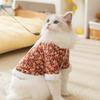 Northeast Flower Padded Jacket Floral Cat Clothes Autumn and Winter Warm Velvet Bipod Dog Teddy Than Bear Pet Padded Coat