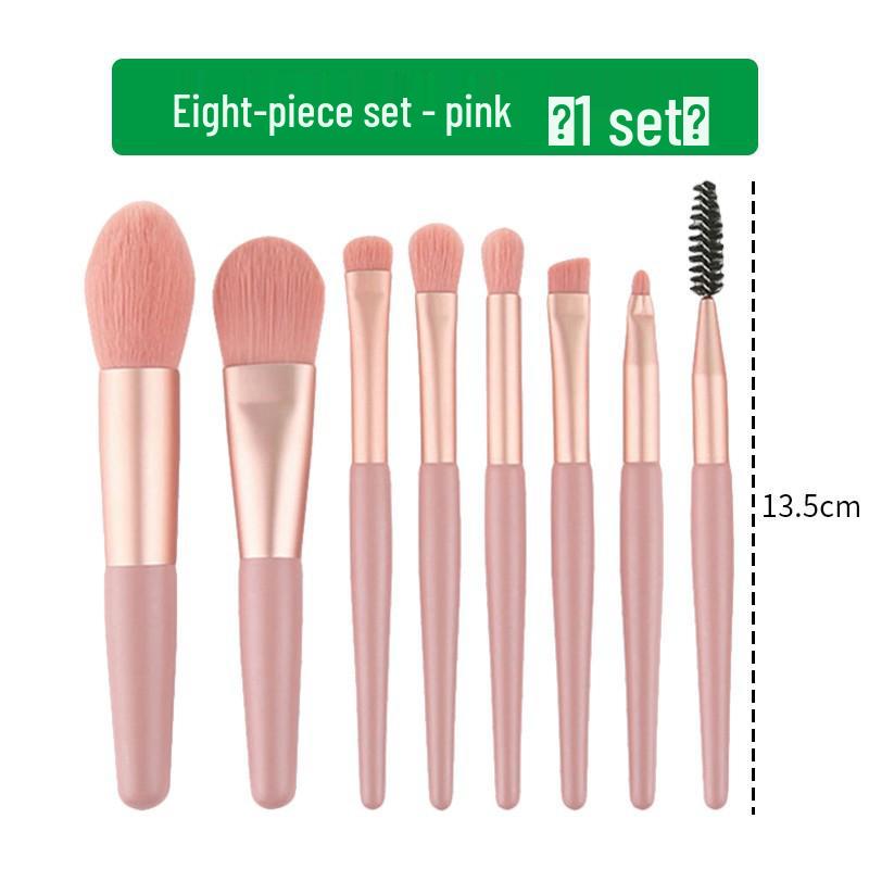 Набор мини-кистей для макияжа Morandi из 8 штук с мягким ворсом и пластиковыми ручками