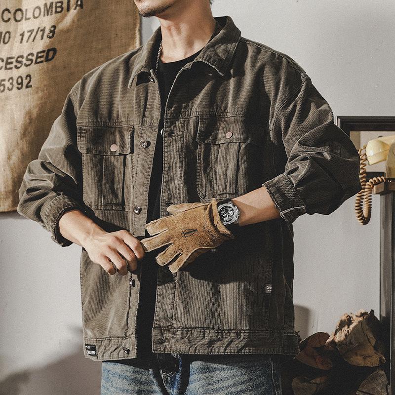 Американская тяжелая вельветовая ретро-куртка мужская модная брендовая бархатная винтажная куртка Ami Kaji Tooling для мужчин