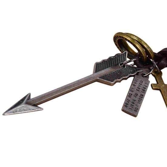 Мужские стрелки, круги, кресты, подвески, шнур из искусственной кожи, регулируемое шикарное ожерелье