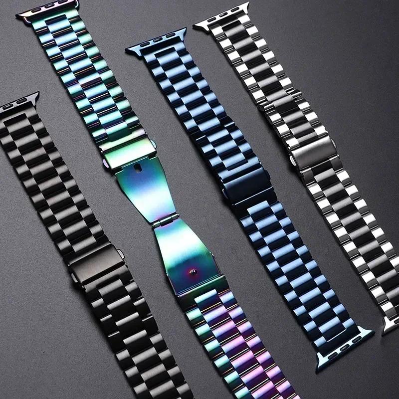 Stainless Steel Strap For Apple Watch Ultra 2 49mm 45mm 41mm 40mm 44mm 46mm Watch Strap Metal Bracelet For iWatch 10 9 8 7 6 5 4