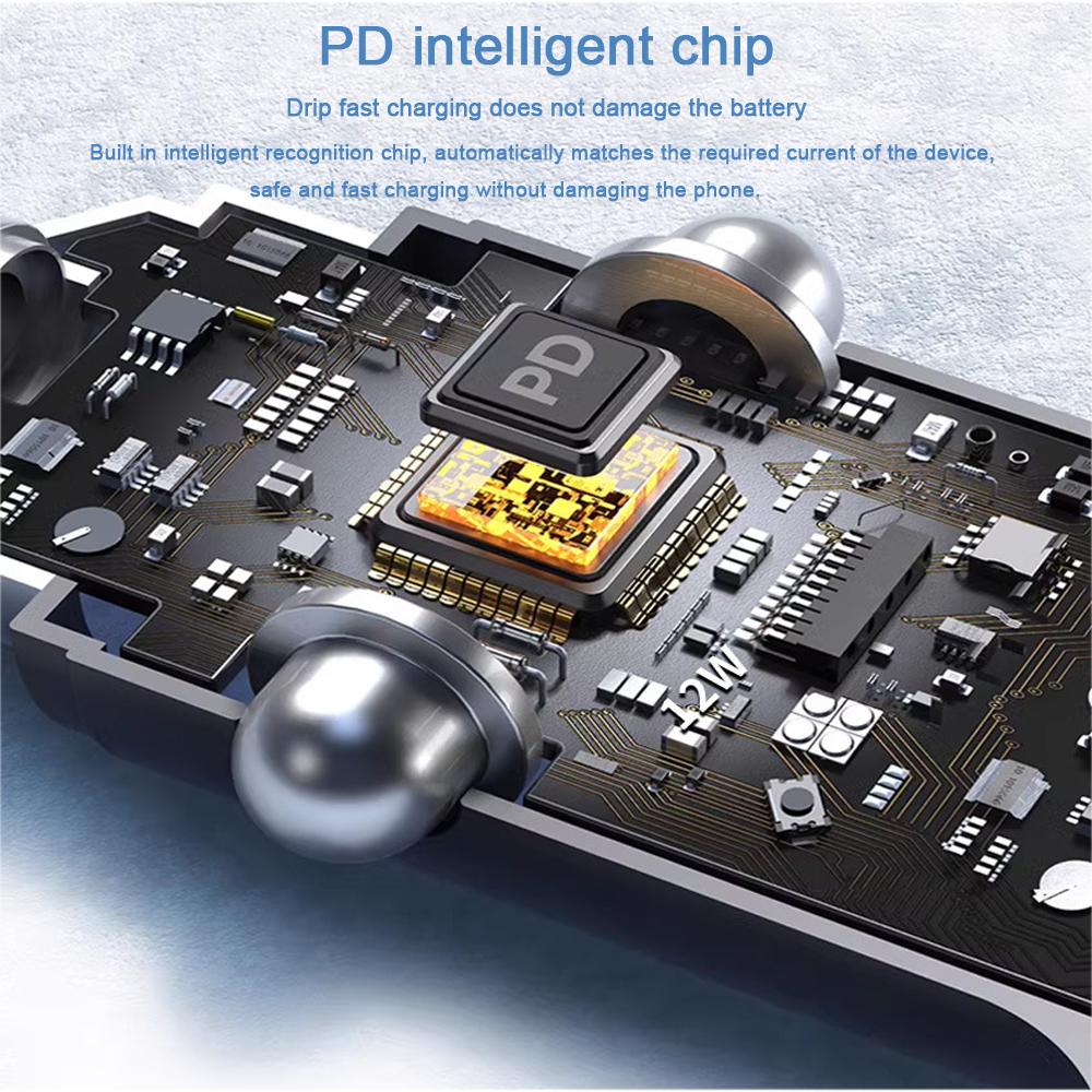 66W PD Car Charger Fast Charging PD QC3.0 Dual USB C Car Phone Charger Type C Adapter in Car for IPhone