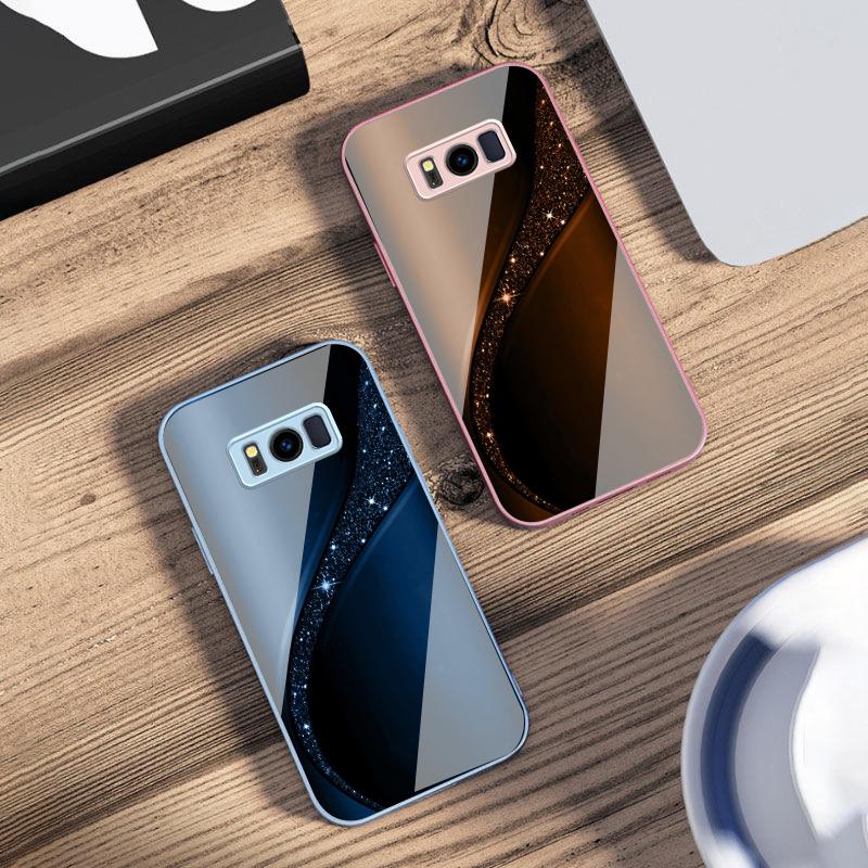 Блестящая золотая галактика Для Samsung S25 S25 Edge S25Ultra S8 9 S10 20 U ltra S21 Pro 22 Plus S23 FE S24 Ultra Стеклянный чехол для телефона