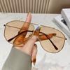 Fashionable Sunglasses Retro Double Beam Large Frame Sunshade Sunglasses Uv Resistant Personalized Versatile Glasses