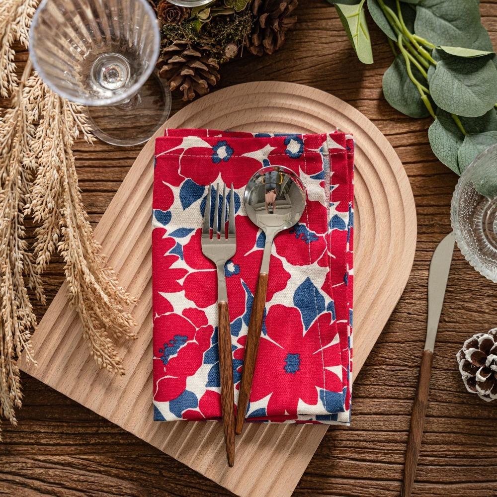 Cotton Linen Christmas Plaid Napkin Xmas Restaurant Dining Decor Table Napkin Christmas