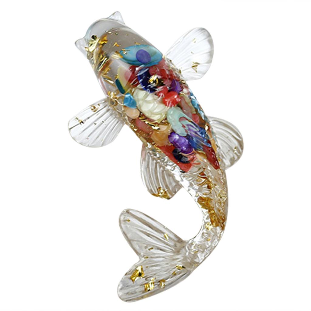 Natural Crystal Gravel Fish Shape Ornaments Decorative Animal Mini Figurines Desktop Statue for Home Office Decorations